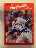 Brewers Paul Molitor Signed Card with COA