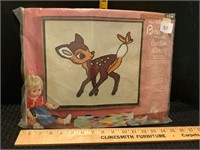 Vintage Walt Disney Bambi Needlepoint Sealed NEW