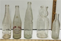5 Vintage Glass Bottles
