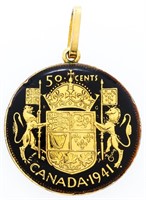 1941 Canada 50 Cent Coin Pendant