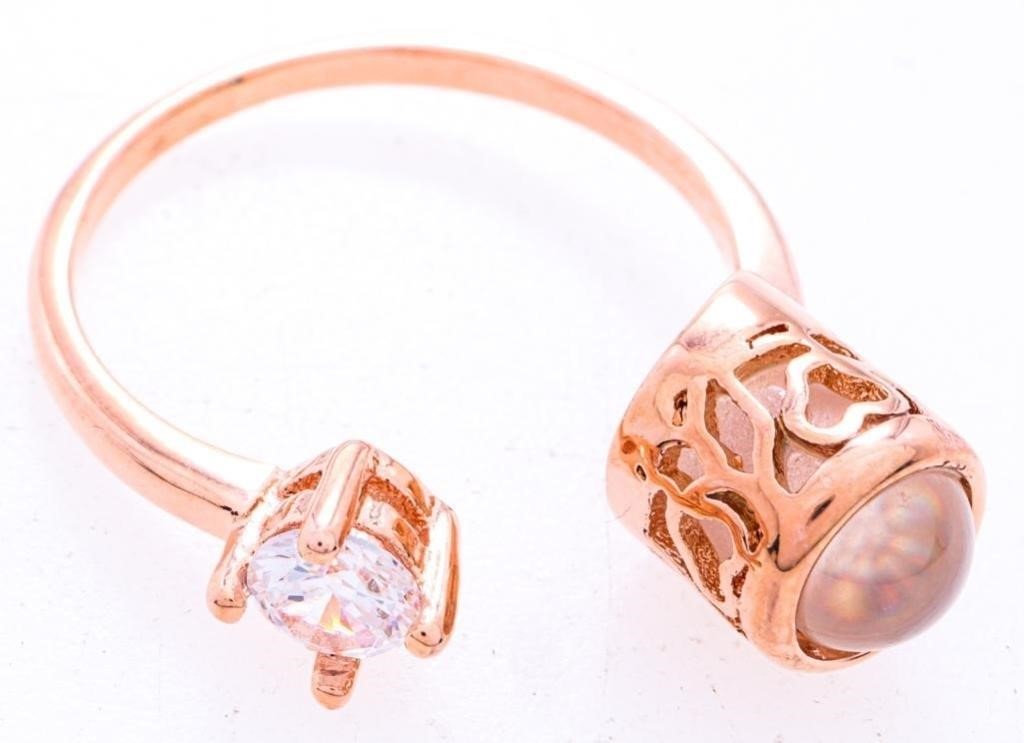 Rose Gold Ring, Swarovski Crystal & Dome, Shine a