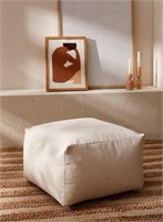 Simons Heather ivory cube pouf