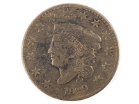 1829 Large Cent, Med Letters