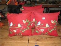 (4) Outdoor Throw Pillows - slightly faded -