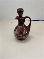 Etched Ruby Cut to Clear Stag Cruet