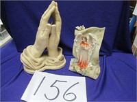 Praying Hands and Angel Figurine