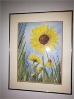 Framed & Signed Sunflower Art