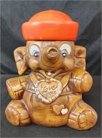 Vntg Ceramic Elephant Cookie Jar