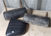 Two Vintage Headrest and a Motorcycle Backrest Pad