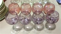 Set of eight large cut design wineglasses