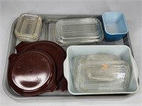 LOT OF PYREX LIDS & DISHES