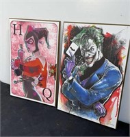 Harley, Quinn and joker wood wall Decour 19 X 13