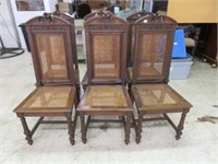 (6) HIGHLY CARVED ITALIAN CANE DINING CHAIRS