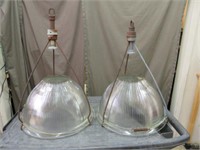 PAIR OF INDUSTRIAL HANGING LIGHTS 27"T X 20"W