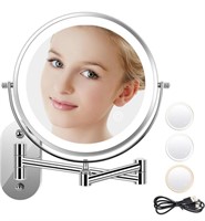 INCLAKE WALL MOUNTED MAKEUP MIRROR WITH 3 COLOR