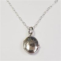 $160 Silver Locket 16" Necklace