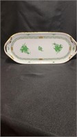 Herend Chinese Bouquet Green, Sandwich Tray, 14.50