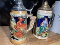 GROUP OF 3 BEER STEINS MADE IN GERMANY, APPROXIMAT