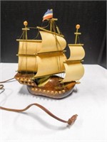 Small Wood Ship Lamp, Works