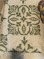 White and green quilt