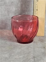 CRANBERRY ROLY POLY GLASSWARE 2.5"