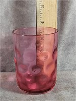CRANBERRY ART GLASS TUMBLER
