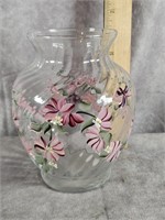 HAND PAINTED FLORAL VASE 6.5'