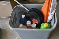 totw of cleaning supplies and umbrella