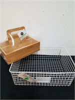 New 16x12x6-in rectangular wire basket, and new