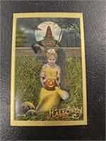 Antique No.581-3 Hallowe'en Little Girl w Witch