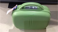 Small hardside overnight luggage bag, light green