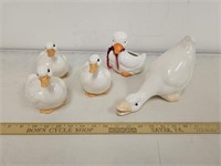(5) Ceramic Geese- Needs Cleaning