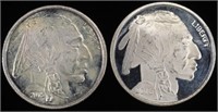 (2) 1 OZ .999 SILVER 2015, 2016 BUFFALO ROUNDS