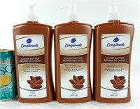 3x Lotion pour le corps Beurre de Cacao 600ml