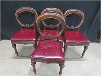 SET 4 VICTORIAN MAHOGANY DINING CHAIRS