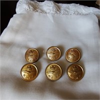 Vintage RCAF -Six Brass Buttons