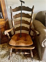 Vintage Wooden Rocking Chair and Metal Adjustable