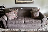 Brown Upholstered Pull Out Couch (78" x 34") with