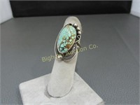 Ring Size 9 Sterling Silver & Turquoise
