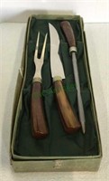 Very nice three piece carving set vintage with