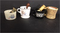Vintage shave mugs and coffee cup