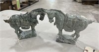 Two Chinese Carved Soapstone Horse Sculptures