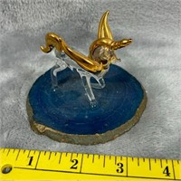 Vintage Glass Unicorn Figurine with 22 Kt
