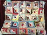 Vintage Tied Patchwork Quilt