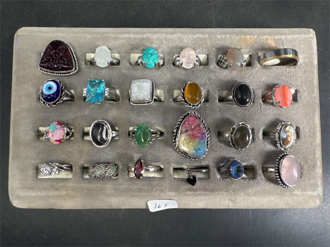 LOT OF 24 WOMENS RINGS ALL MARKED .925 STERLING