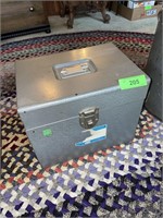 VINTAGE METAL FILE BOX (NO KEY)