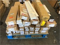 Pallet of non-matching blinds. Various widths,