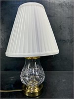 CRYSTAL AND BRASS SMALL TABLE LAMP