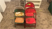 Kids metal folding chairs and stoo