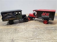 US Mail Truck and Ace Hardware Bank Truck